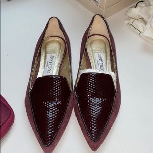 Jimmy Choo Purple/Maroon Zip Flat